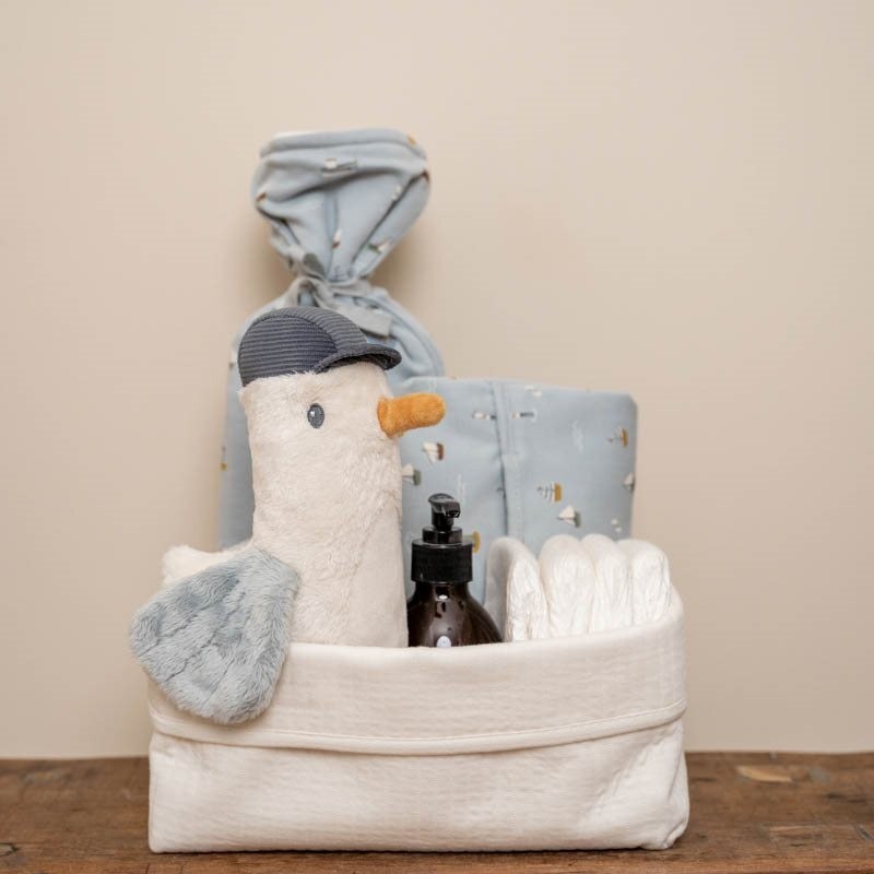 Conjunto de 2 fraldas Swaddles: Sailors Bay Blue/Pure Soft White- Little dutch