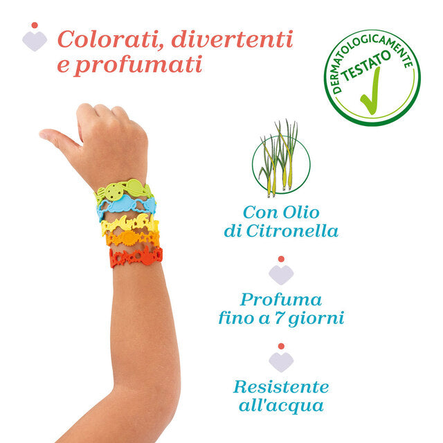 Chicco - Conjunto 5 Pulseiras em Silicone Perfumada anti mosquitos
