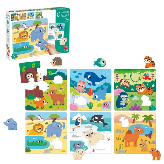 Goula - Puzzle Habitat dos Animais: 6 puzzles