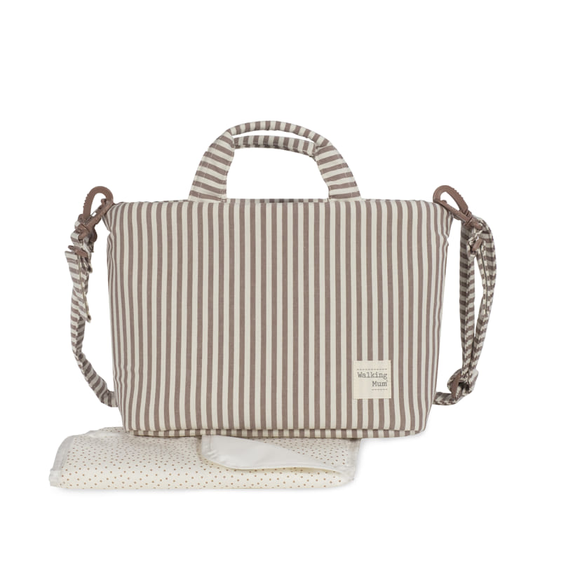 Walking Mum  - Mala de Maternidade  Crossbody Praliné Strips Moka