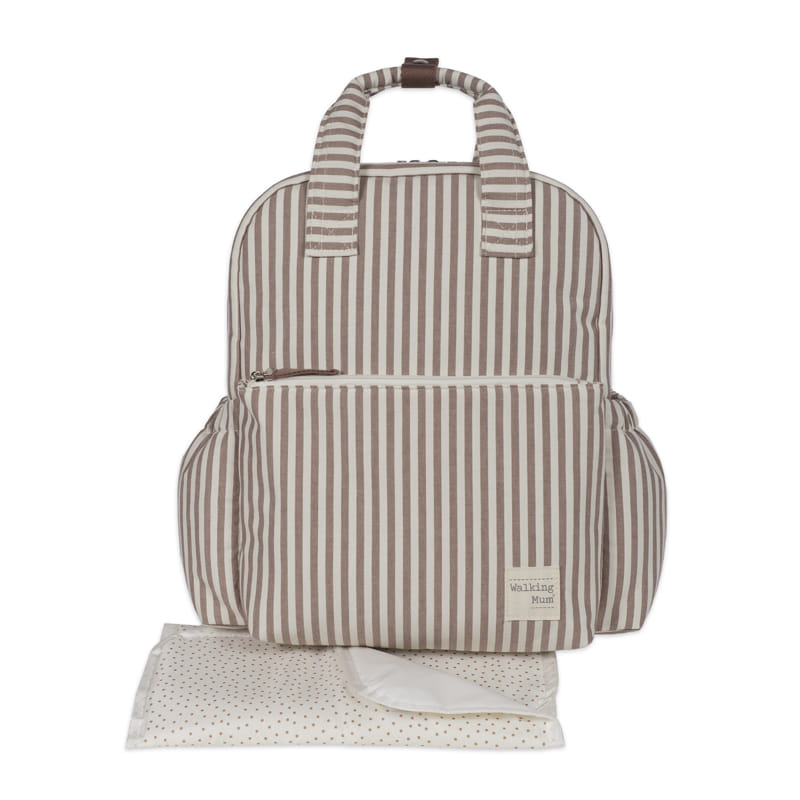 Walking Mum  - Mochila de Maternidade Praliné Strips Moka