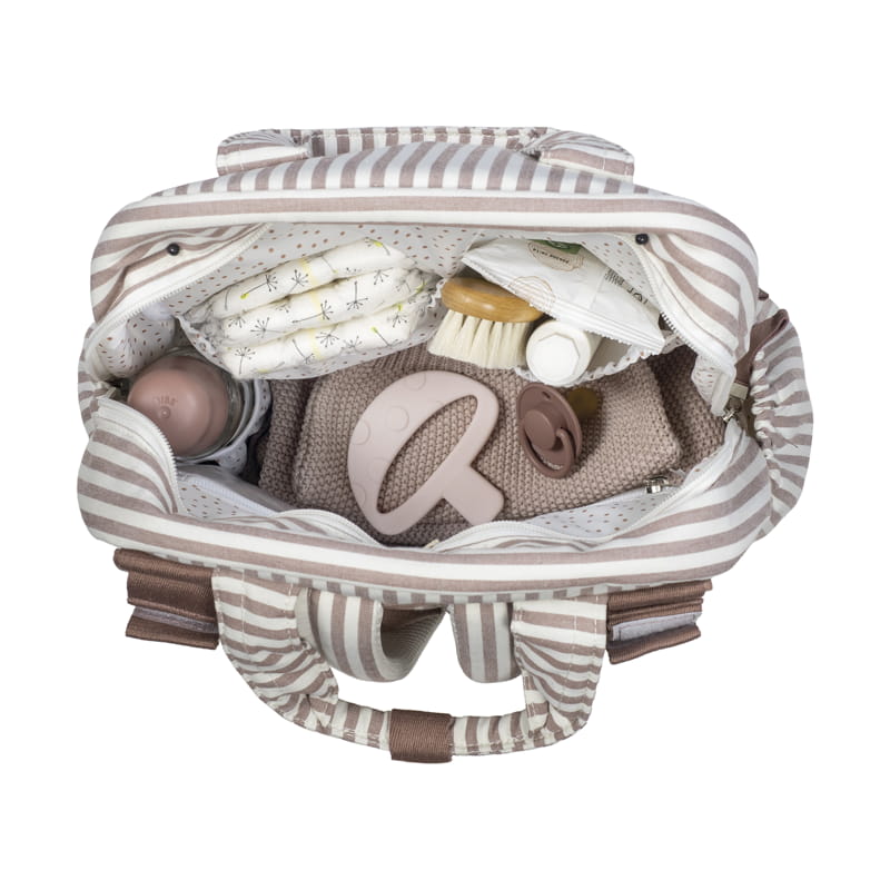 Walking Mum  - Mochila de Maternidade Praliné Strips Moka