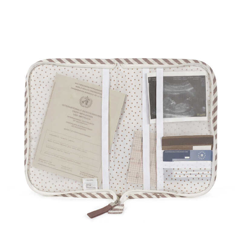 Walking Mum -  porta documentos Praliné Strips Moka