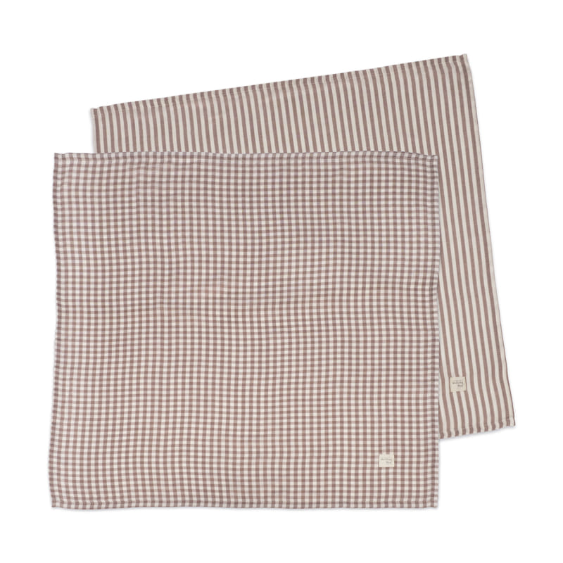 Walking Mum - Conjunto de 2 Fraldas Musselines 70x70 Vichy/Strips Moka