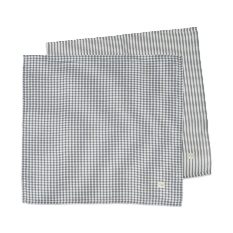 Walking Mum - Conjunto de 2 Fraldas Musselines 70x70 Vichy/Strips Matcha