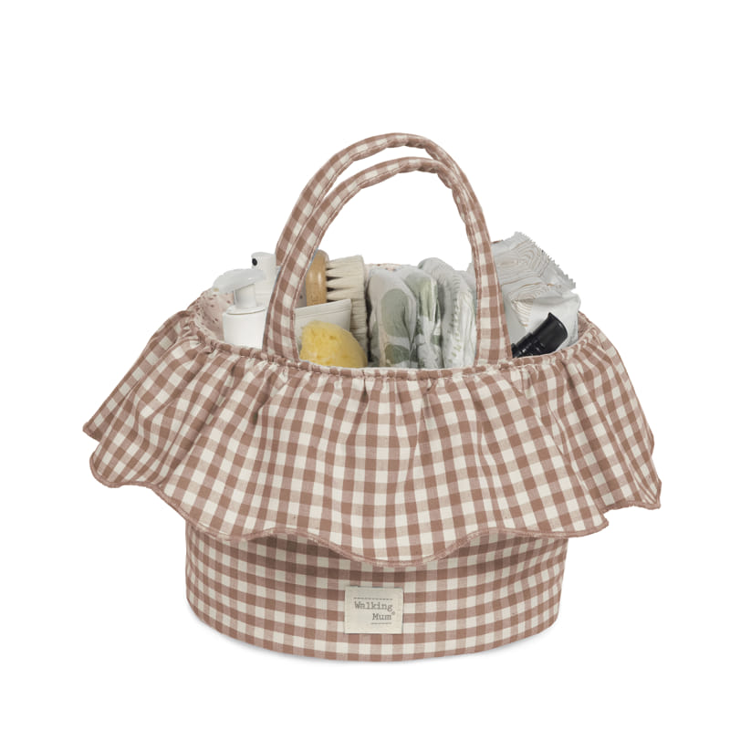 Walking Mum - Cesto Organizador Praliné Vichy Moka