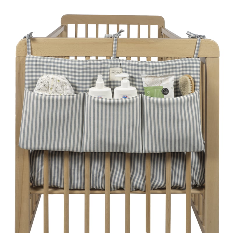 Walking Mum - Organizador para Berço Praliné Vichy/Strips Matcha