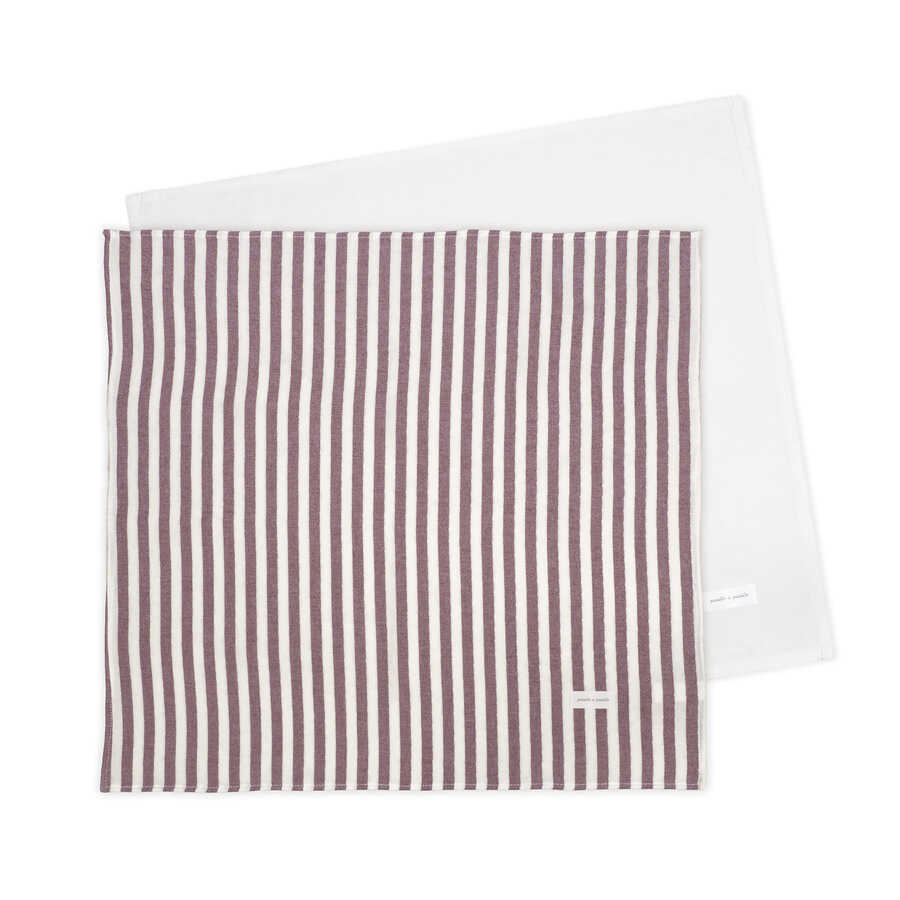 Conjunto de 2 Musselines 70x70cm Cherry Stripes - Pasito a Pasito