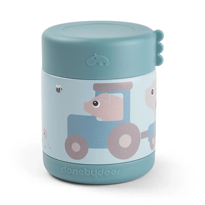 Done By Deer - Termo Sólidos 300ml Tiny Farm Blue