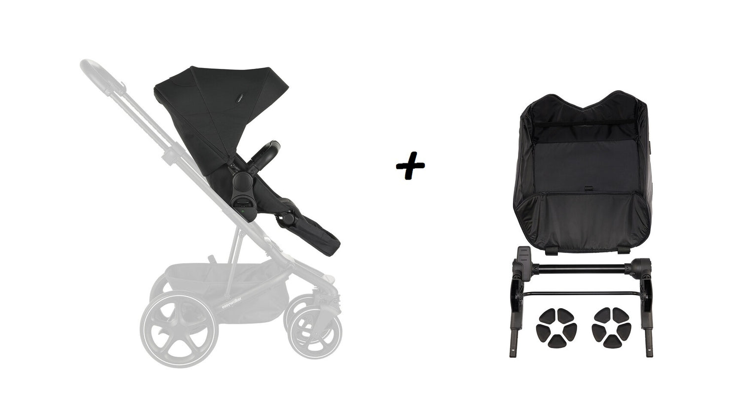 Pack 2º Assento Shadow Black para Carrinho Harvey3 + Extensão - Easywalker