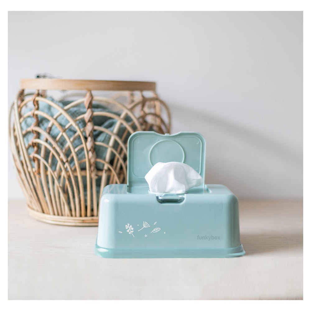 Funkybox Caixa grande para toalhitas  Menta Flores