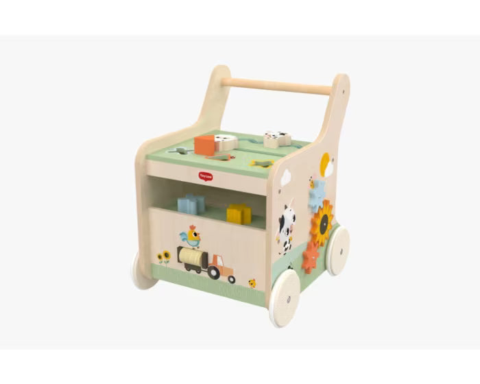 Tiny Love-Carrinho de Atividades em Madeira Push & Play
