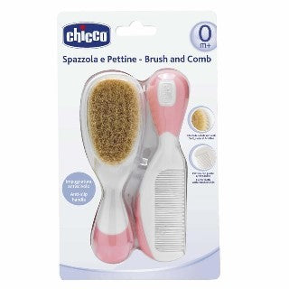 Conjunto Pente e Escova Rosa - Chicco