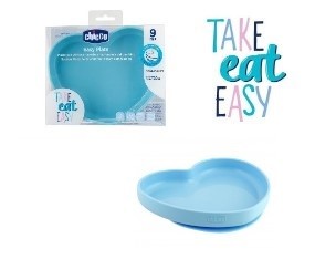 Prato Silicone Coração Azul Take Eat Easy - Chicco