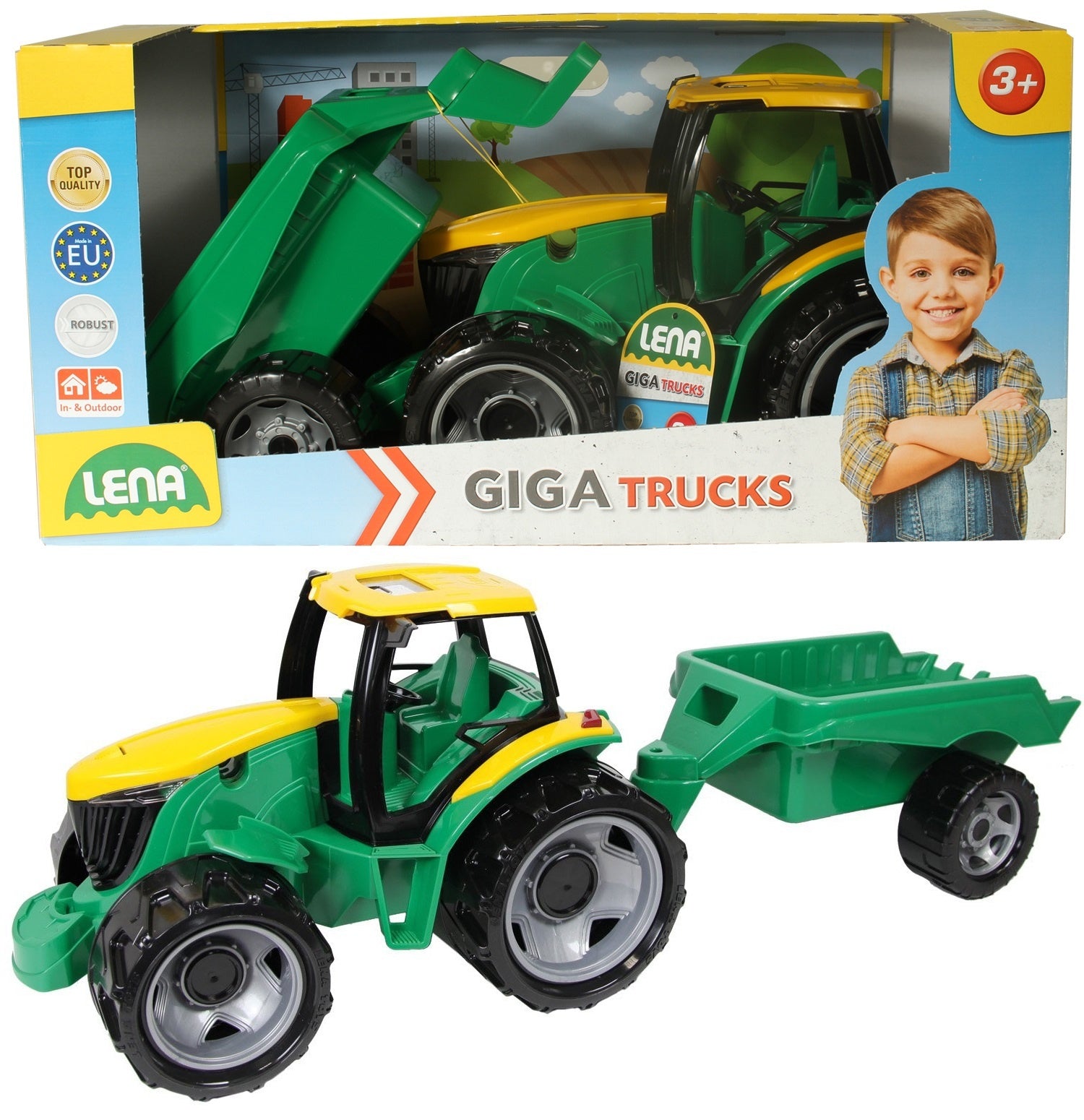 Trator com Reboque 93 cm - Lena Toys