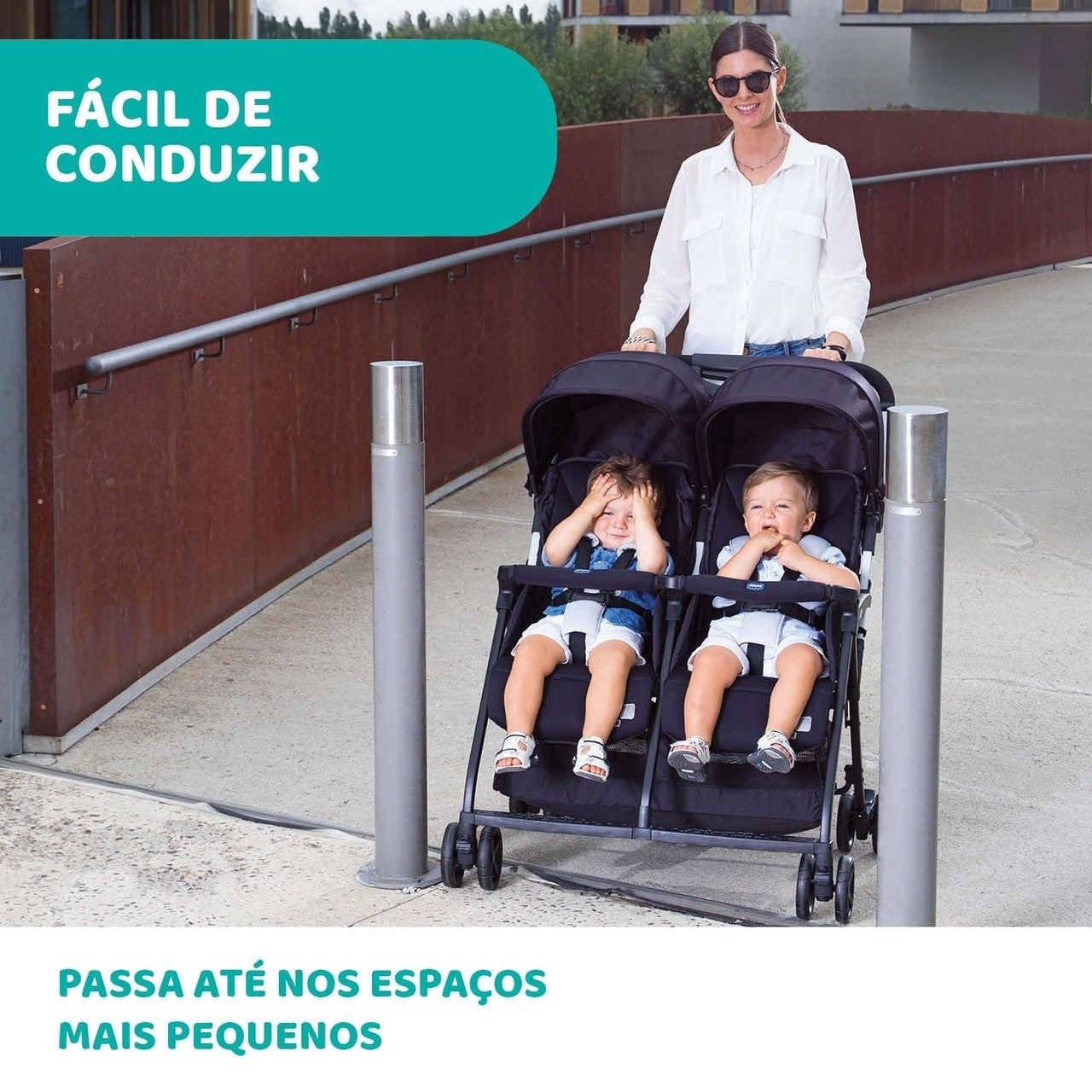 Carrinho Gémeos Ohlalà Twin Balck - Chicco