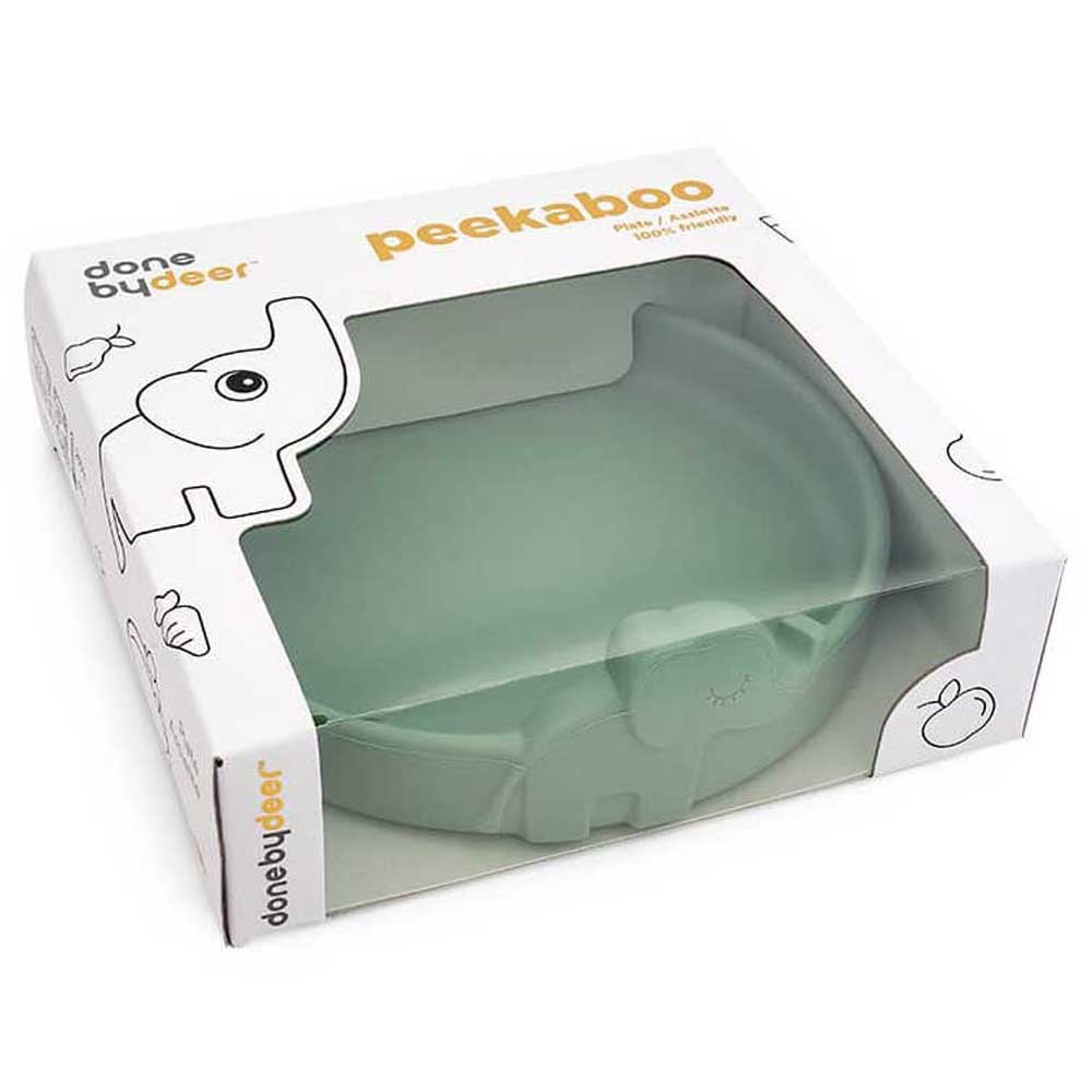 Prato Redondo Peekaboo Silicone Verde - Done by Deer
