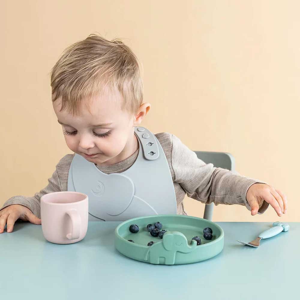 Conjunto de 2 Babetes Silicone Cinza Done by Deer