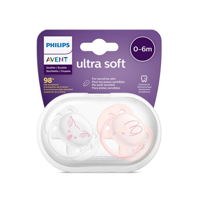 Conjunto de 2 Chuchas Ultra Soft 0-6M Menina - Philips Avent