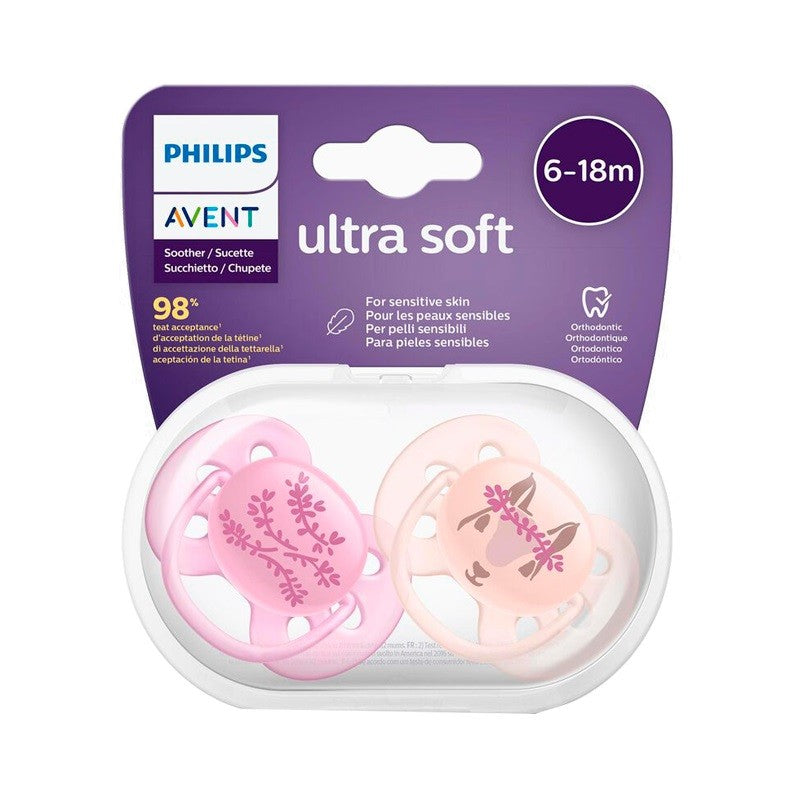 Conjunto de 2 Chuchas Ultra Soft 6-18M Menina - Philips Avent
