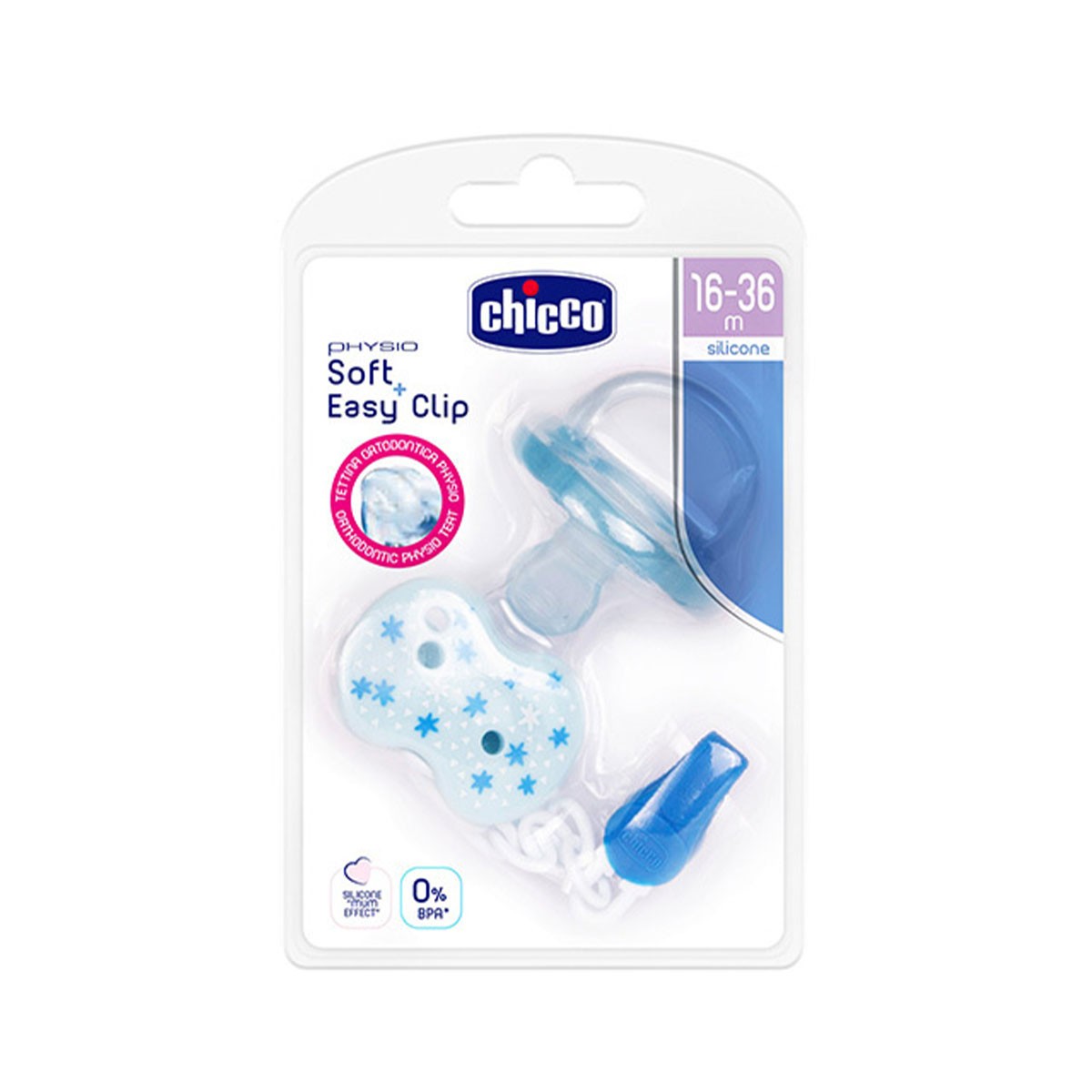 Conjunto Chupeta Silicone Physio Soft 6-16M & Clip - Chicco