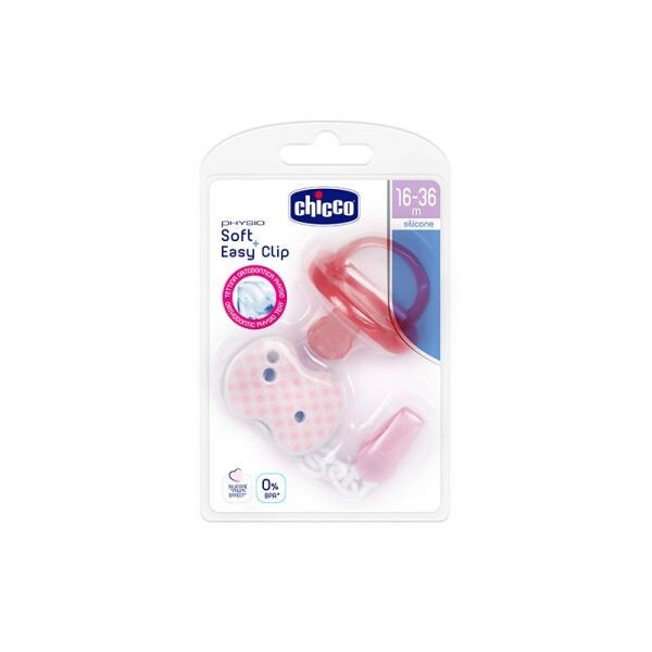 Conjunto Chupeta Silicone Physio Soft 6-16M & Clip - Chicco