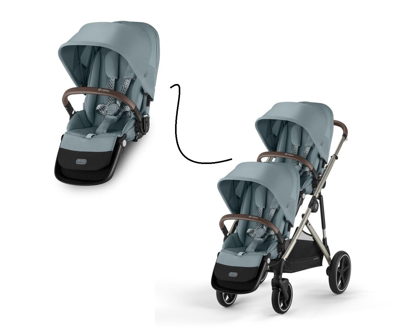 Assento Sky Blue para Carrinho Gazelle S - Cybex