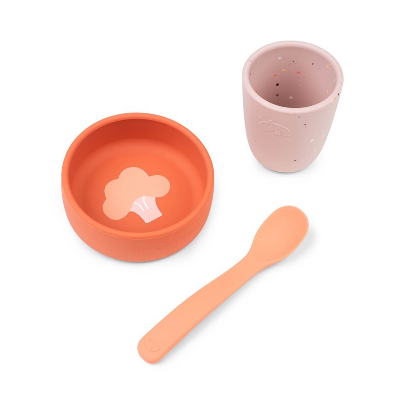 Conjunto Papa Silicone First Meal Papaya - Done By Deer