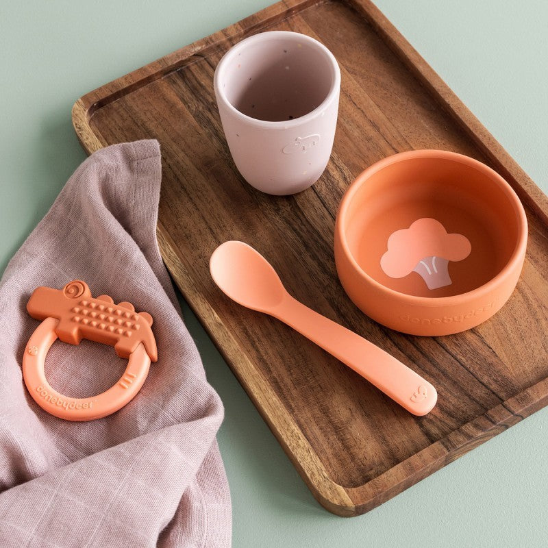 Conjunto Papa Silicone First Meal Papaya - Done By Deer