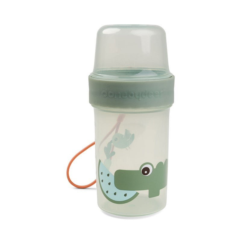 To Go 2-Way Snack Container 250ml Croco Green - Done By Deer