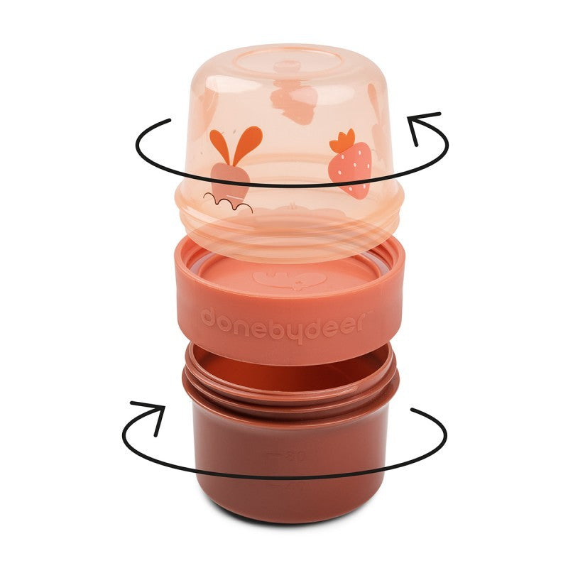 To Go 2-Way Snack Container 80ml Birdee Papaya - Done By