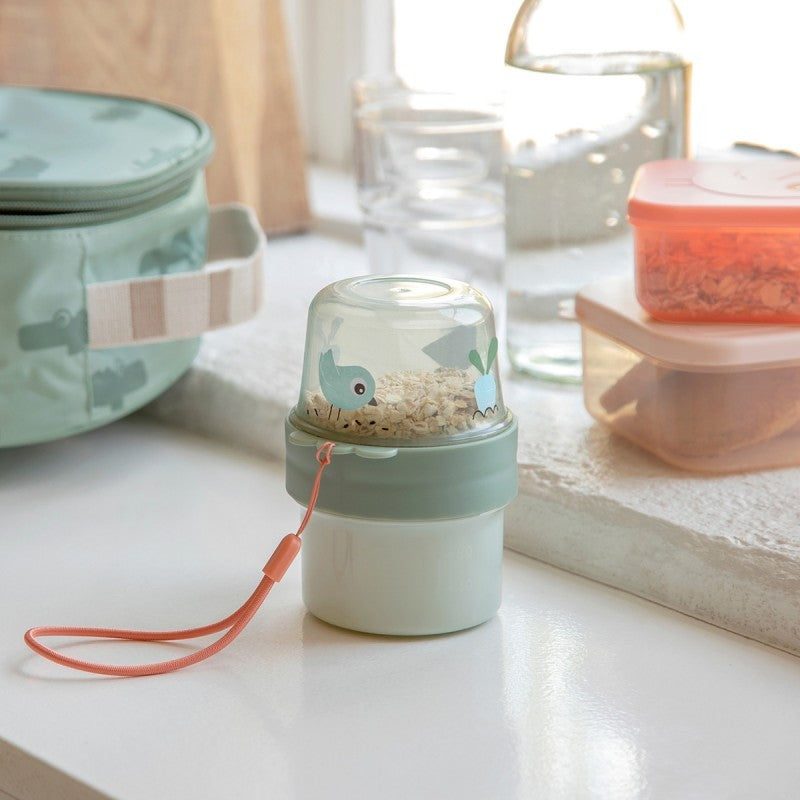 To Go 2-Way Snack Container 80ml Birdee Green - Done By Deer