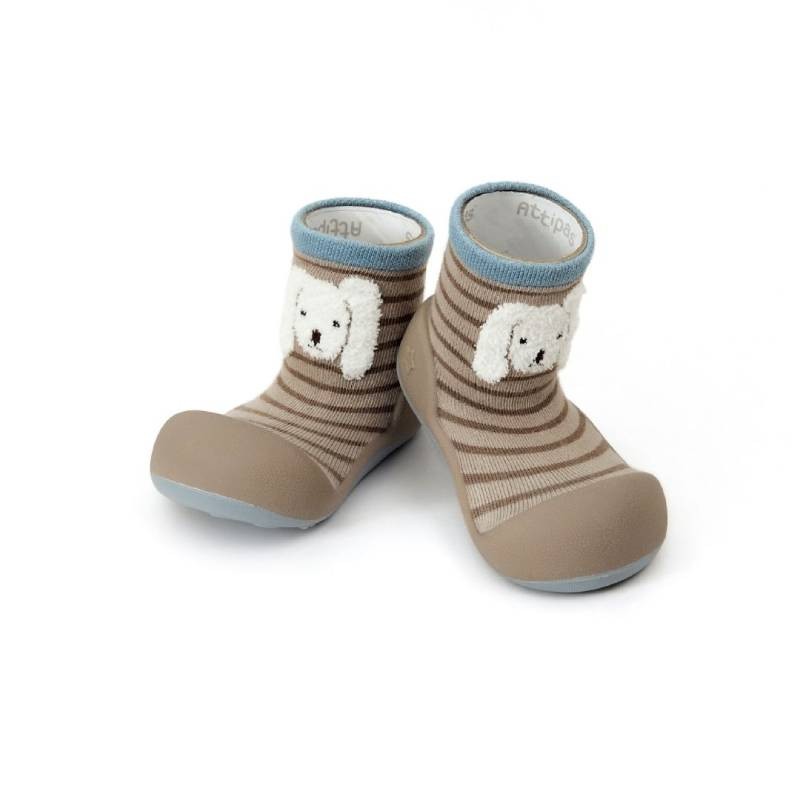Meias com Sola Attipas Big Ears Rabbit Beige