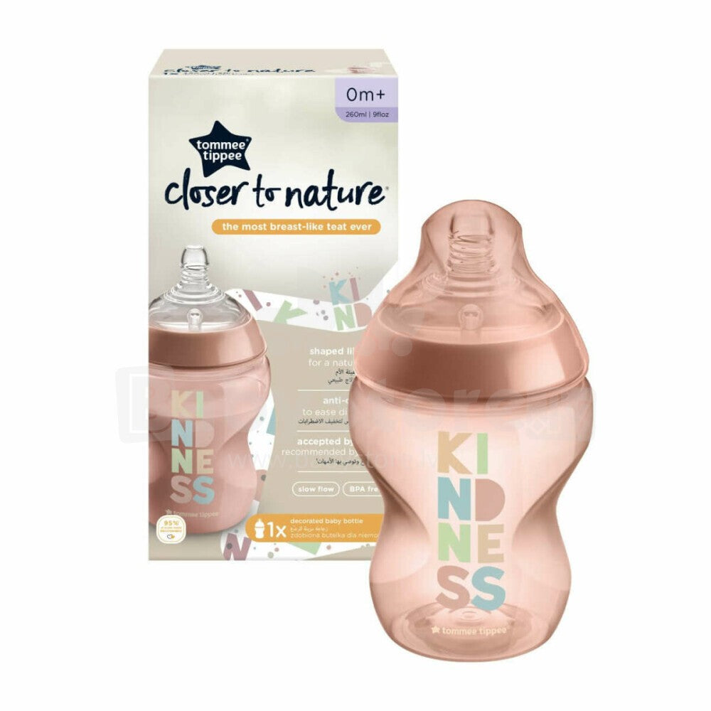 Biberão Closer to Nature Kindness Rosa 260ml - Tommee Tippee