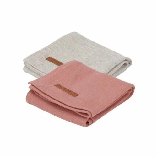 Conjunto de 2 fraldas Swaddles: Pure Grey/Pure Pink Blush - Little dutch