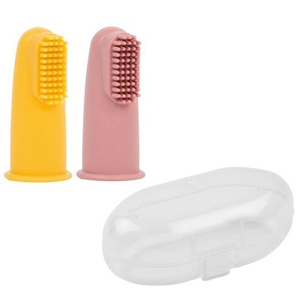 Conjunto de 2 Dedeiras Silicone Rosa - Nattou