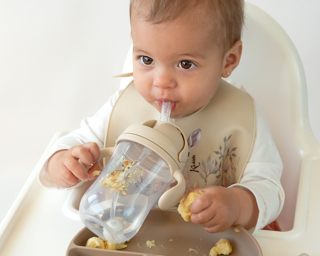 Copo Com Palhinha Beige - Kiokids