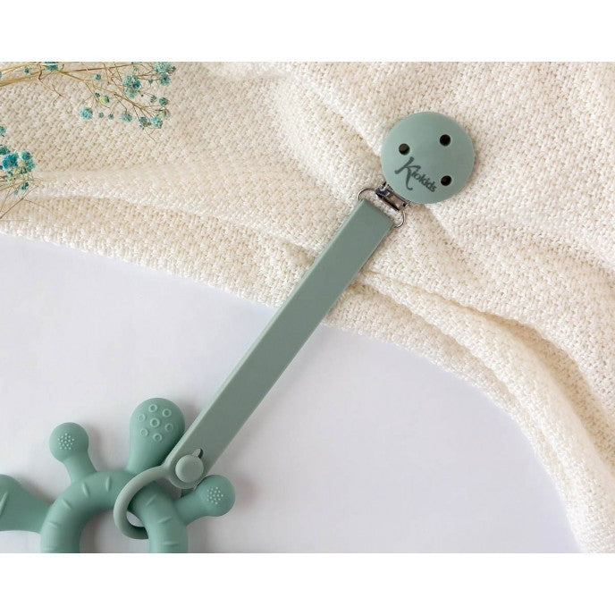 Porta Chucha Silicone Verde Sage - Kiokids