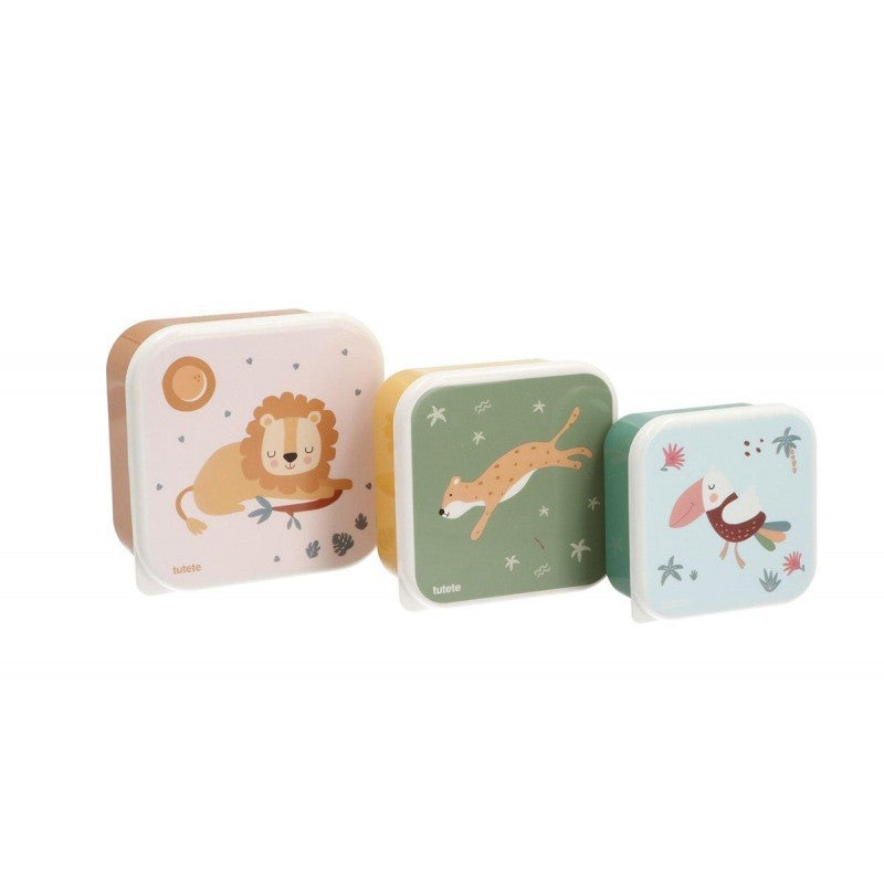 Conjunto de 3 caixas lancheiras Savana - Tutete