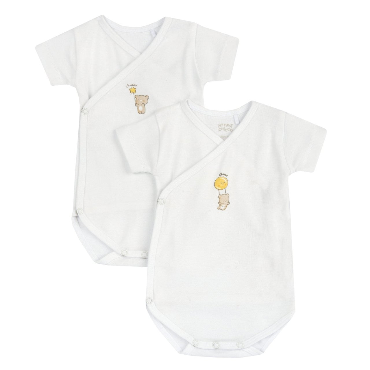 Conjunto de 2 Bodys de Manga Curta Branco - Chicco