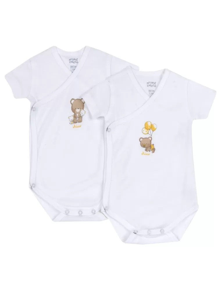 Conjunto de 2 Bodys de Manga Curta Branco - Chicco