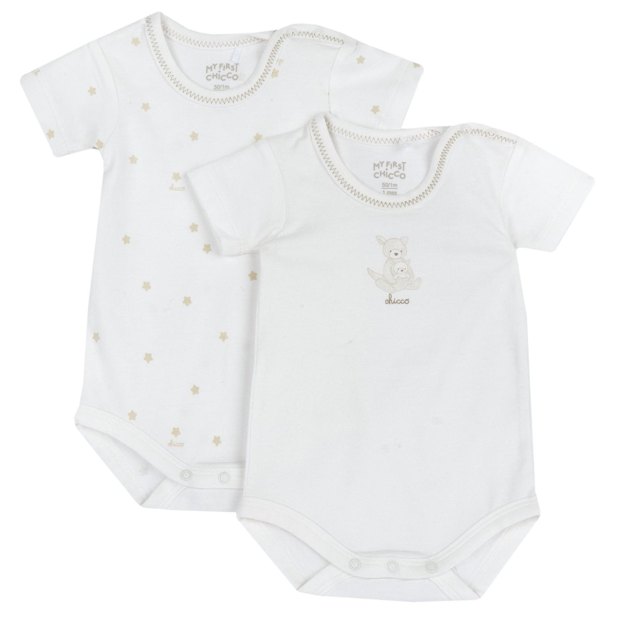 Conjunto de 2 Bodys de Manga Curta Branco - Chicco