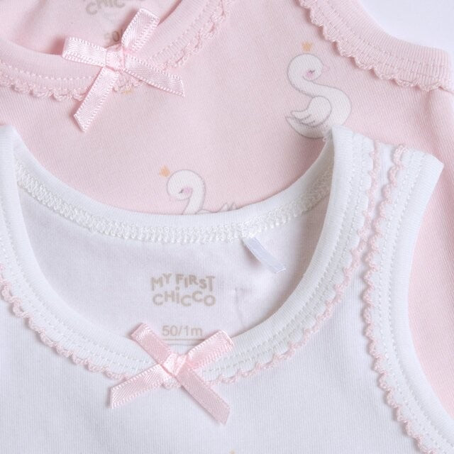 Conjunto de 2 Bodys de Alças Branco e Rosa - Chicco