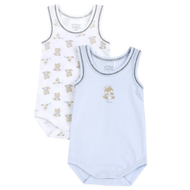 Conjunto de 2 Bodys de Alças Azul - Chicco