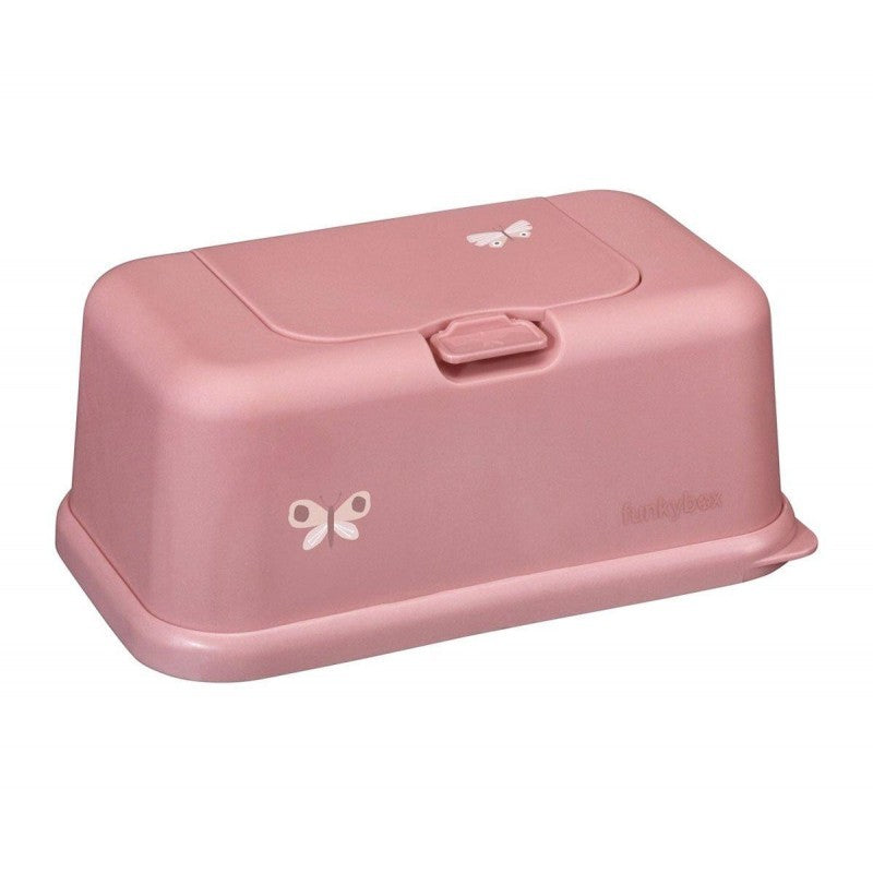 Funkybox Caixa grande para toalhitas Rosa Borboleta