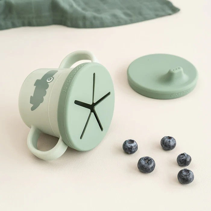 Copo Taça Snack em Silicone Croco Green - Done by Deer