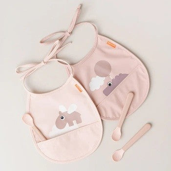 Conjunto de 2 Babetes com bolso Happy Clouds Powder - Done by Deer