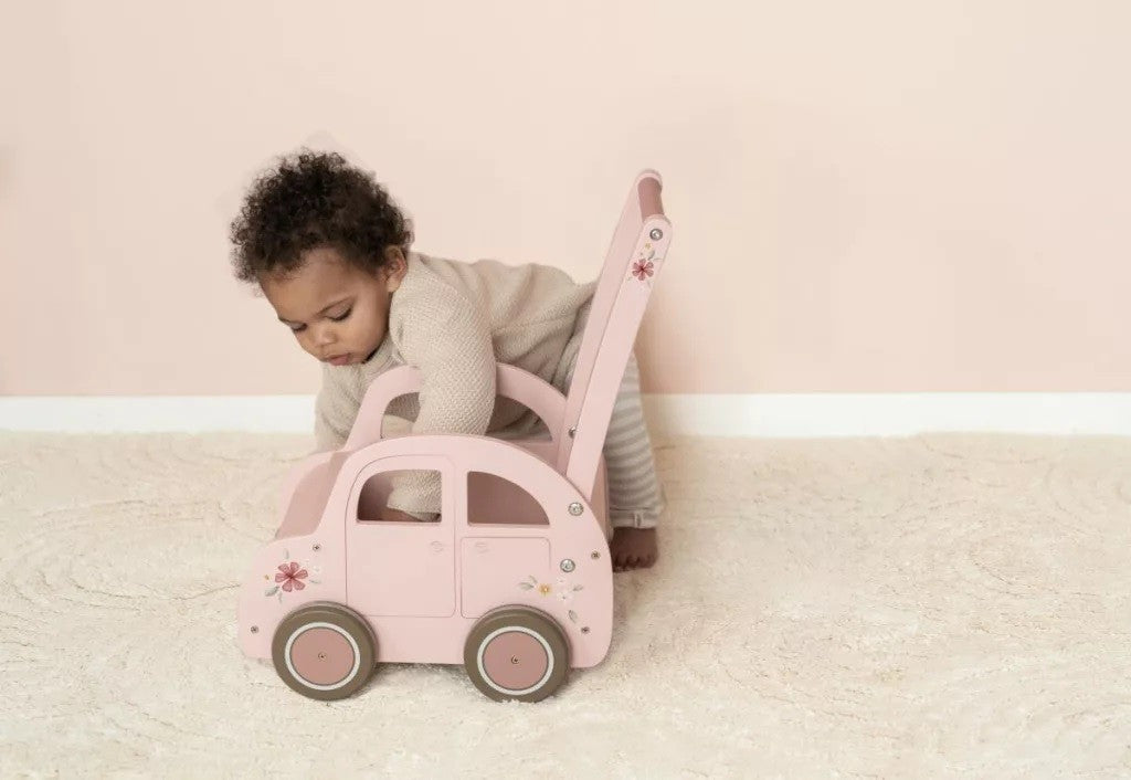 Carrinho de Bonecas em Madeira Rosa - Little Dutch