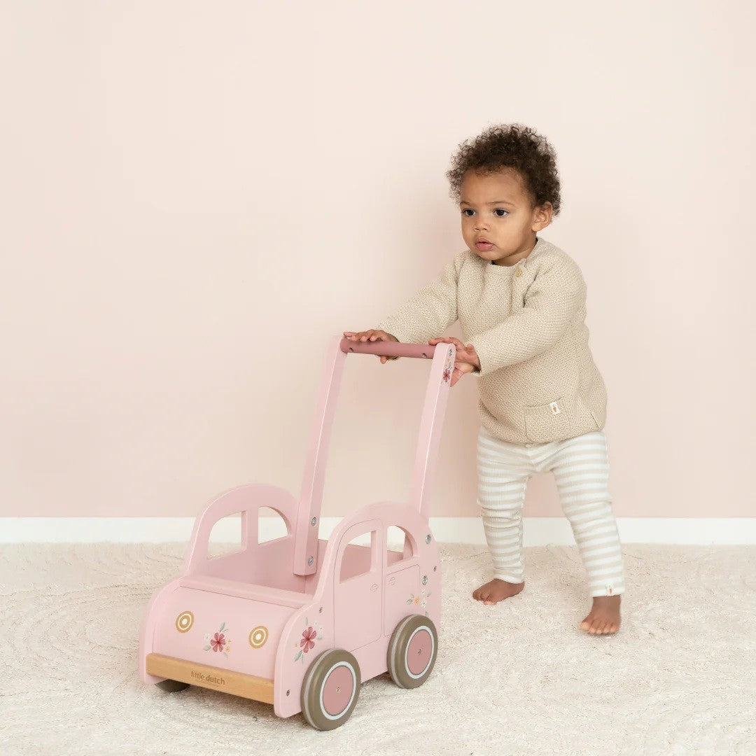 Carrinho de Bonecas em Madeira Rosa - Little Dutch