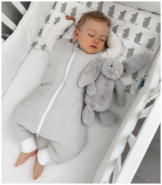 Saco de Dormir com Pernas Musseline Grey S - BabySteps